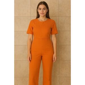 Ilana Kohn Orange Cotton Mono Jumpsuit Women's - Size XS Minimalist